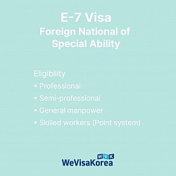 E-7 Visa(Foreign National of  Special Ability)