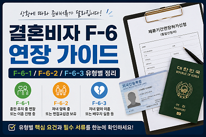 결혼비자 F-6 연장, F-6-1·F-6-2·F-6-3 유형에 따른 준비서류
