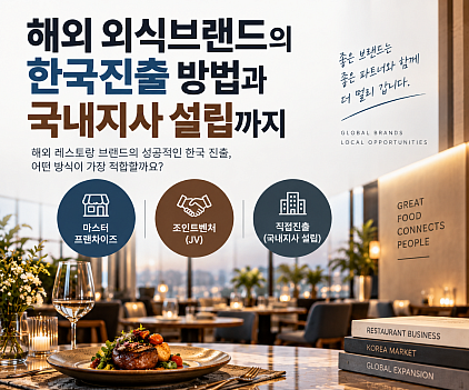 해외 외식브랜드의 한국진출 방법과 국내지사설립